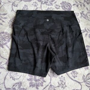 Black Camo Lululemon Bike Shorts 14